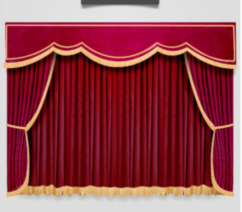 Newly  Drape Decor Movie Home Theater Event Stage Velvet Curtain 8'W x 8'H  - Afbeelding 1 van 12