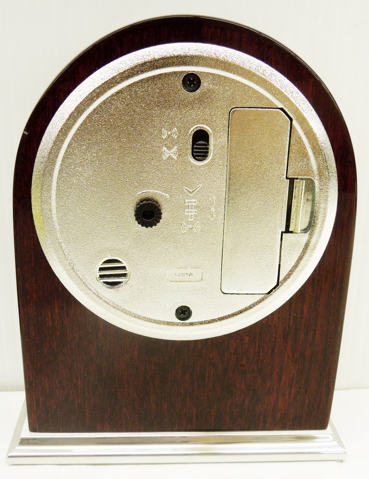 645-480 HOWARD MILLER TABLE CLOCK - WALKER -  ROSEWOOD FINISHED ALARM CLOCK