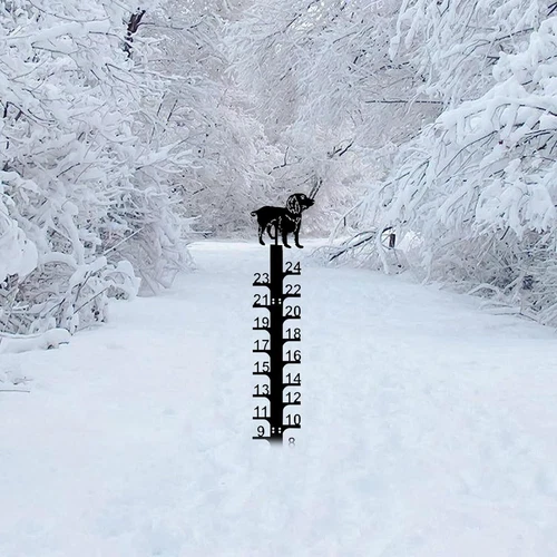 Medidor de nieve de 24 pulgadas al aire libre invierno nieve hierro arte medidor de nieve metal medición de nieve - Imagen 4 de 7