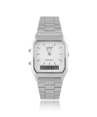 Casio Collection AQ-230A-7D Unisex Watch NEW Silver Stainless Steel Band