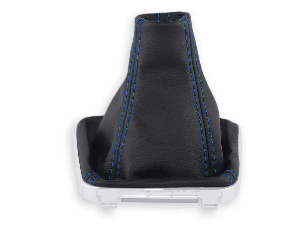 FOR OPEL ZAFIRA B GEAR SHIFT BOOT GAITER REAL LEATHER STITCH NAVY BLUE - Image 3 of 4