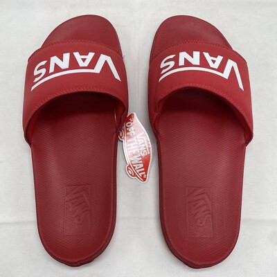 Brand is vans, slides, red Vans La Costa Slide-On Red | Billion Creation main image 3