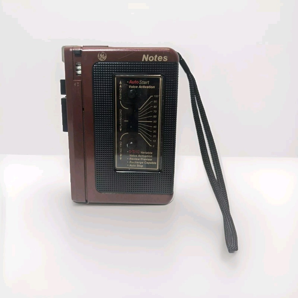 VINTAGE GE NOTES Handheld Cassette Recorder Tape Player 35352A TESTED-WORKS