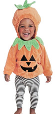 Baby Pumpkin Halloween Costume Pullover Top with Hat 6-12M Hyde EEK NEW