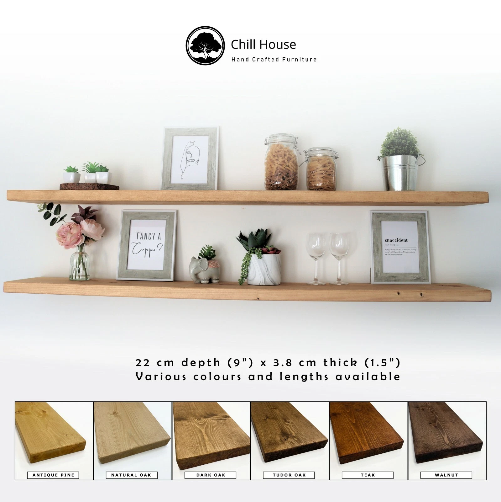 Rustic Floating Shelves Reclaimed Scaffold Board Chunky 9x1.5 Old