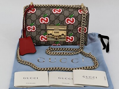 Neu Luxury Original GUCCI Damen Woman Tasche Leder Padlock GG