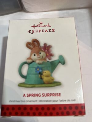 Hallmark 2013 A Spring Surprise Christmas Easter Ornament Bunny Rabbit And Chick