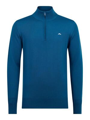 J Lindeberg Men's Kian Zipped Golf Sweater GMKW05761 O287 Blue