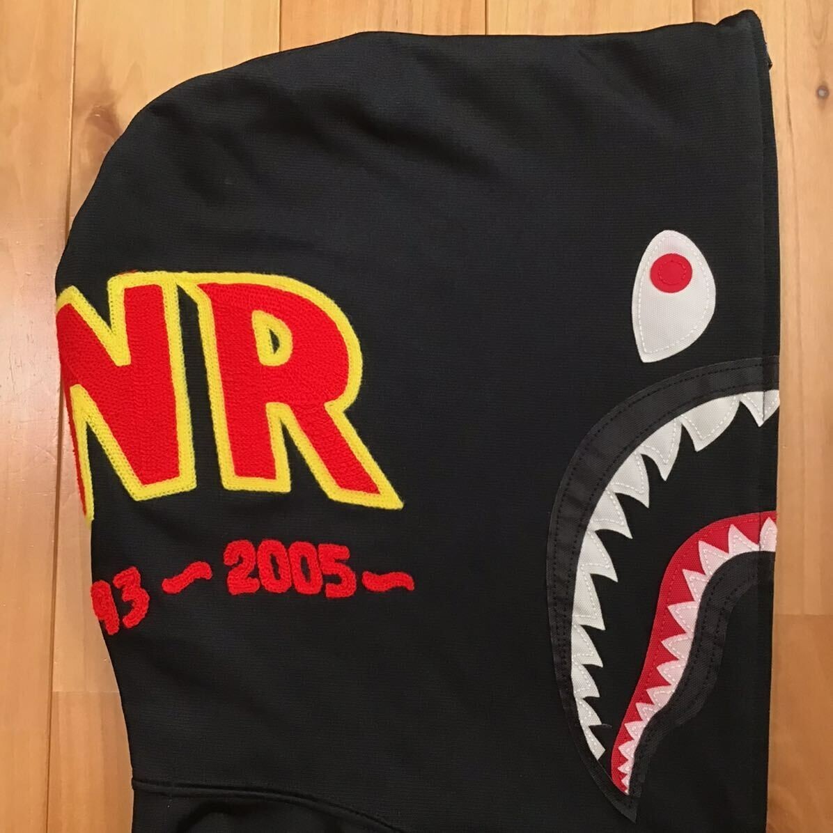 2009 BAPE Teriyaki Jersey Shark Full Zip Hoodie NIGO Black A