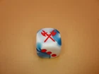 Crossed Battle Axes Blue & White with Red Six Sided 16mm D6 Die Customized Die