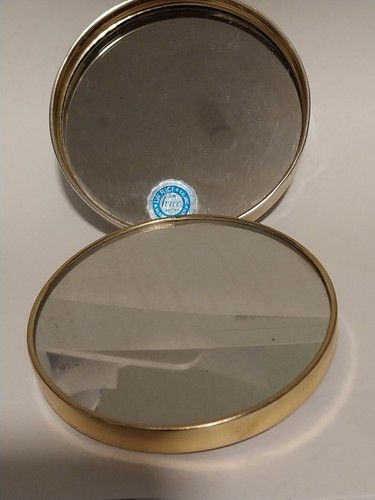 Specchio Trucco Vintage IRICE Doppio Compatto Stand Up Ingrandimento 3D Frutta Floreale - Foto 2 di 14
