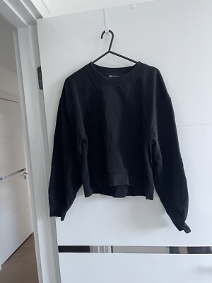 Zara Black Cropped Sweater Jumper Size S UK