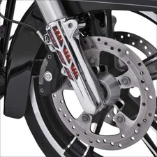 Ciro Chrome Lower Leg Slider Covers w/ Amber LEDs for Harley Touring FLH/T 14-19
