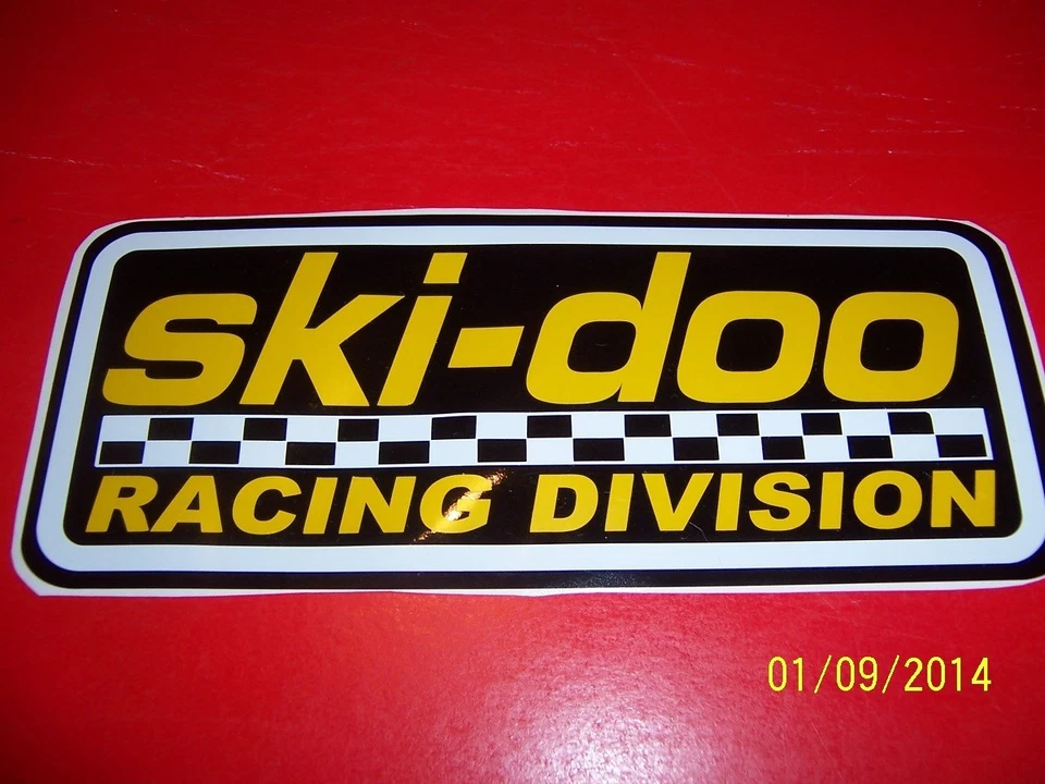 4" X 8" ski-doo Racing Division (NEW Vinyl BLACK,Yellow and White Sticker)..L@@K