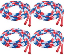 Champion Sports Plastic Segmented Jump Rope, 16 Feet - Blue/Red/White 4-Pack