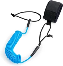 Abahub Premium Coil SUP Leash, 10 ft Coiled Paddle Board 10 ft, blue lite 