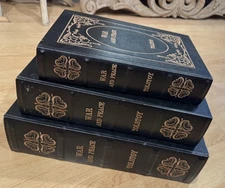 Decorative Book Secret Storage Boxes- Set Of 3 WARAND PEACE Embroidery MCM