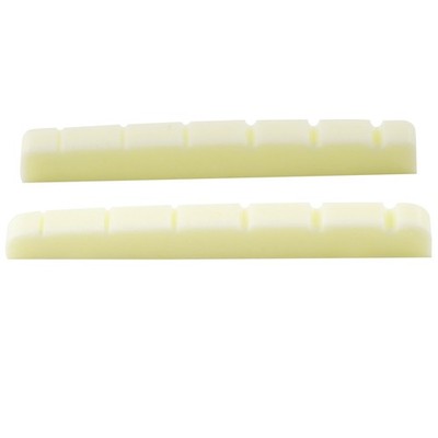 Musiclily Pro 2Pcs Ivory Slotted 43mm Nuts Flat For 6 String Strat Tele Guitar