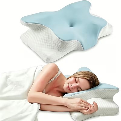 Cervical Memory Foam Pillow for Neck Pain Relief, Ergonomic Neck Support Pillow
