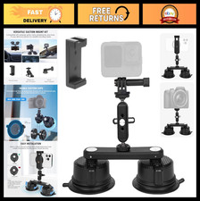 Dual Suction Cup Mount Kit for Car - 360  Ball Head, Quick Release, Windshield C