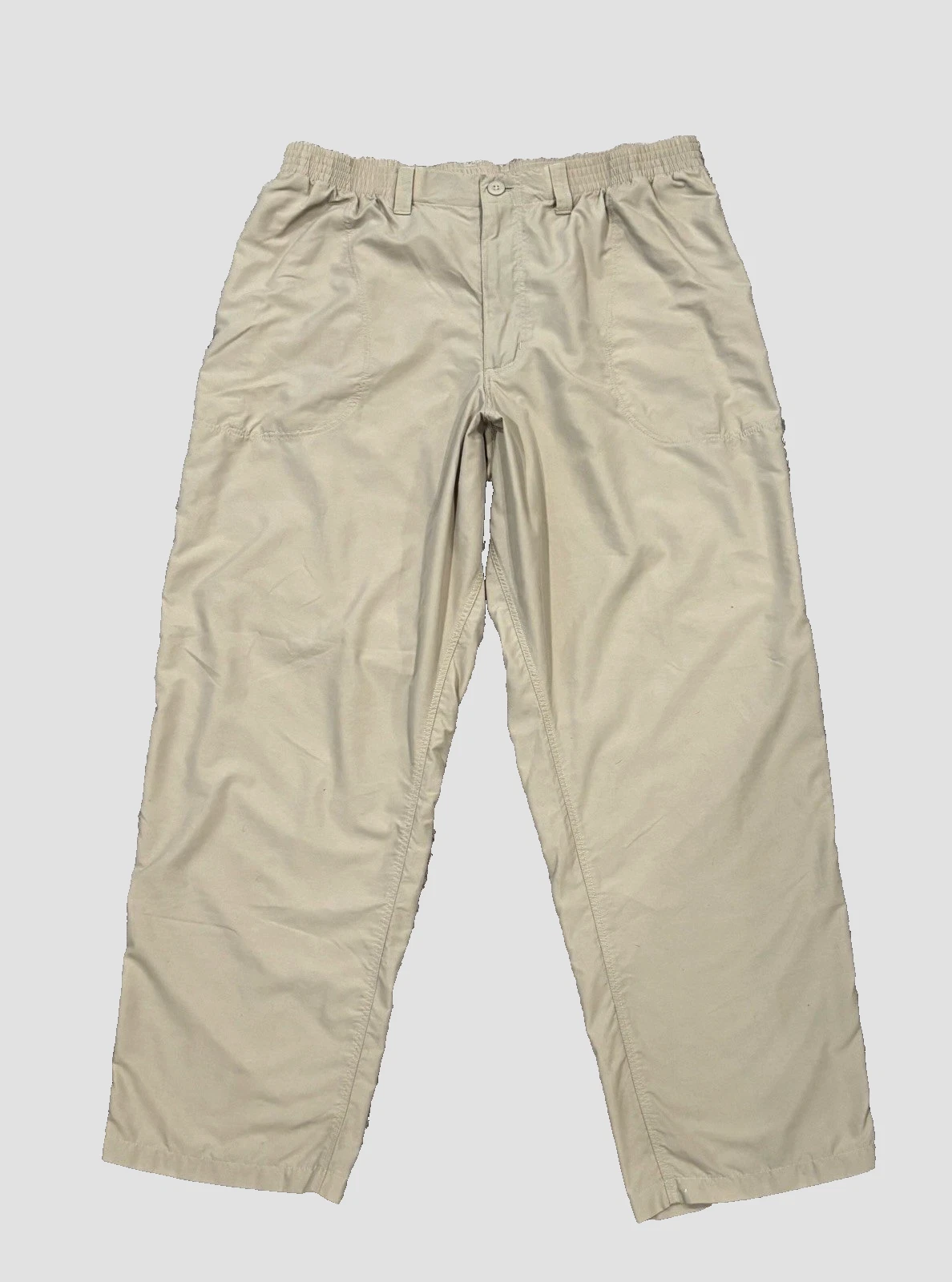 Vintage Patagonia Pants Men XL High Rise Baggy Lightweight Beige Hike Fish 35x31