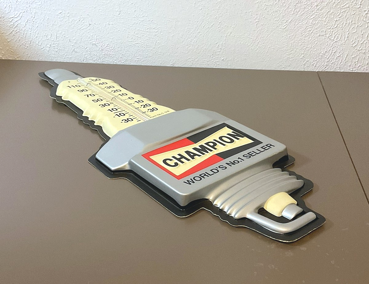 CHAMPION PLUG アドバタイジング サーモメーター Vintage Champion Spark Plug Thermometer World's No.1 Seller