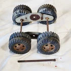 Vintage Tonka Trailer Dual Floating Tandem Axle Wheels Tires Restoration Parts