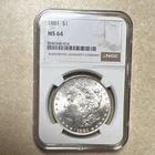 1881-P Morgan Silver Dollar $1 – NGC MS64 – Nice Luster – Certified