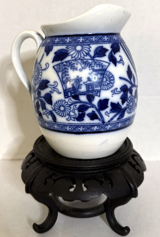 Minton Flow Blue Aesthetic Japonesque Creamer date mark 1883