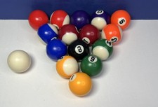 Miniature 1.5  Billiard Balls Full Set Mini Pool Ball Set w/ Cue