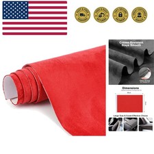 Red Suede Fabric Wrap - 12x60 inch Suede Wrap for Car Interior - Self-Adhesiv...