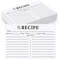 100 Count Recipe Cards, Recipe Cards 3x5 White, 3x5 Recipe Card Double Sided,...