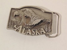 Alaska Belt Buckle Bald Eagle Mountain Vintage