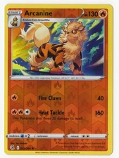 Arcanine 33/264 SWSH Fusion Strike REVERSE HOLO RARE card 2021 Pokemon LP