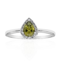 Cavill Ring 0,65Ct Tropfen Zirkon 16 Steine 925 Silber Damen GrüN