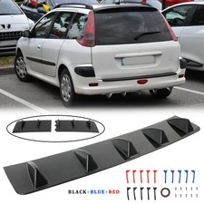 Carbon Rear Bumper Diffuser Lip Fin Spoiler Splitter For Peugeot 206 208 307 308
