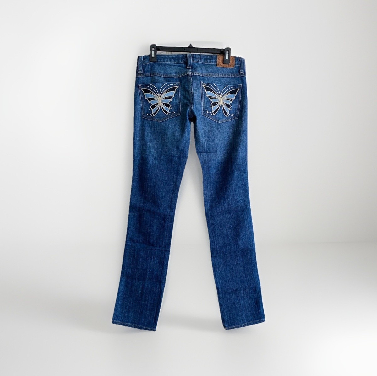 Vintage Y2K Frankie B Butterfly Jeans SUPER LOW RISE Butterflies 