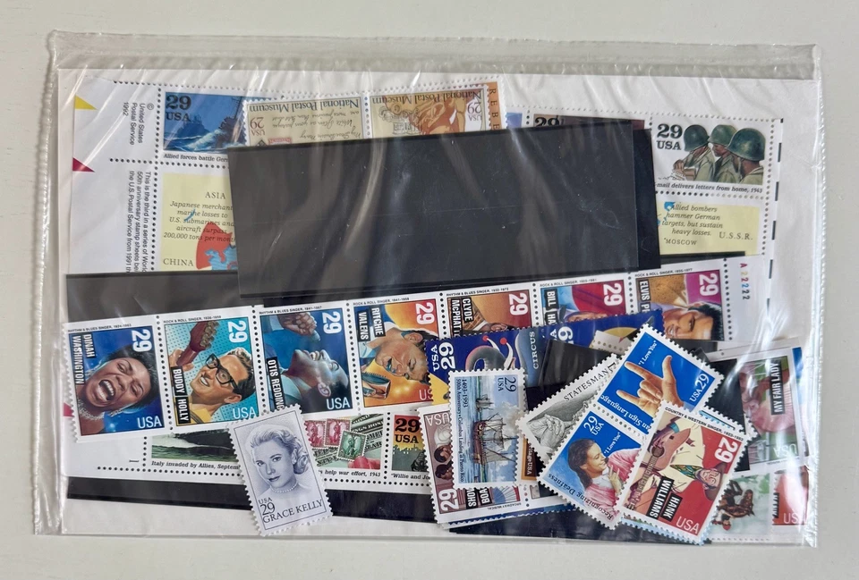 1993 USPS Commemorative Stamp Collection Yearbook Book with SEALED STAMPS Elvis - Image 2 of 4