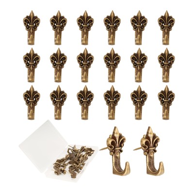 Push Pin Hangers，20 Pcs Zinc Alloy Pin Hooks Picture Hanging Nails for Home O...