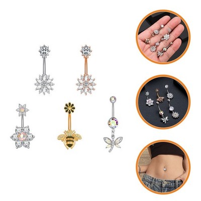 3 Pieces Bauchnabelpiercings Bauchnabelpearcing Klingelt -Piercing -Schmuck
