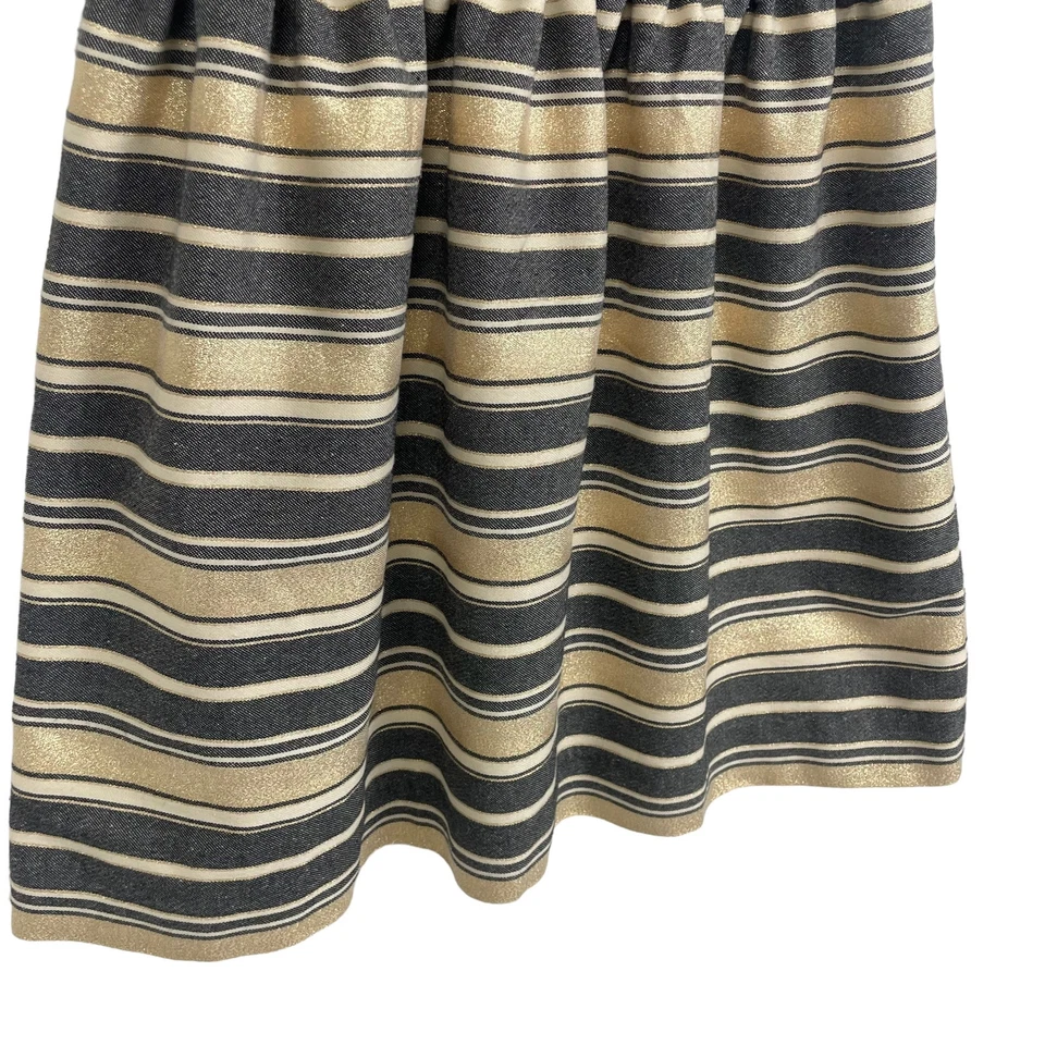 Vestido listrado dourado metálico sem mangas Crewcuts feminino 10 - Imagem 3 de 4