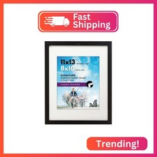 Americanflat 11x13 Picture Frame with Shatter-Resistant Glass - Use as 8x10 Fram
