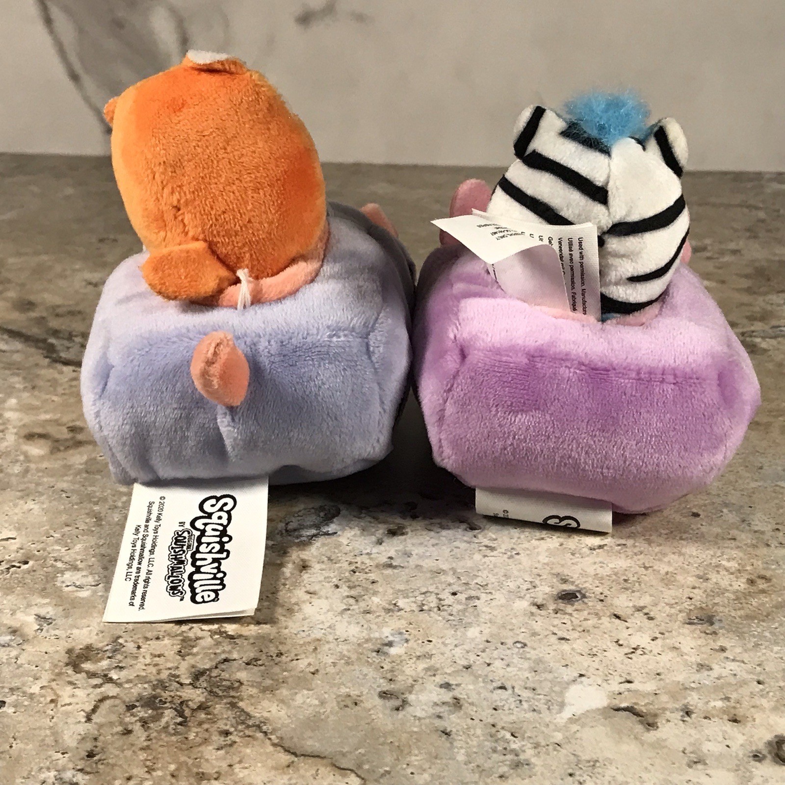 SQUISHMALLOW SQUISHVILLE PLUSH VEHICLE LOT - ZEBRA & FOX - CIRCA 2020