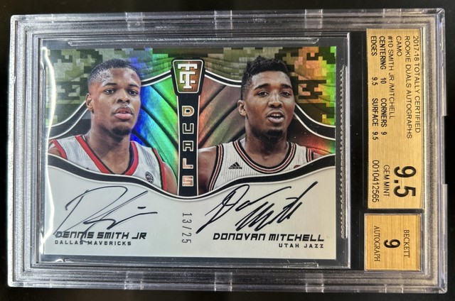 2017-18 Totally Certified Smith Donovan Mitchell Rookie Camo Auto #/25 BGS 9.5/9