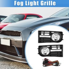 Front Bumper Fog Light Lamp Grill Cover with LED for VW Golf Mk5 Rabbit 06-09