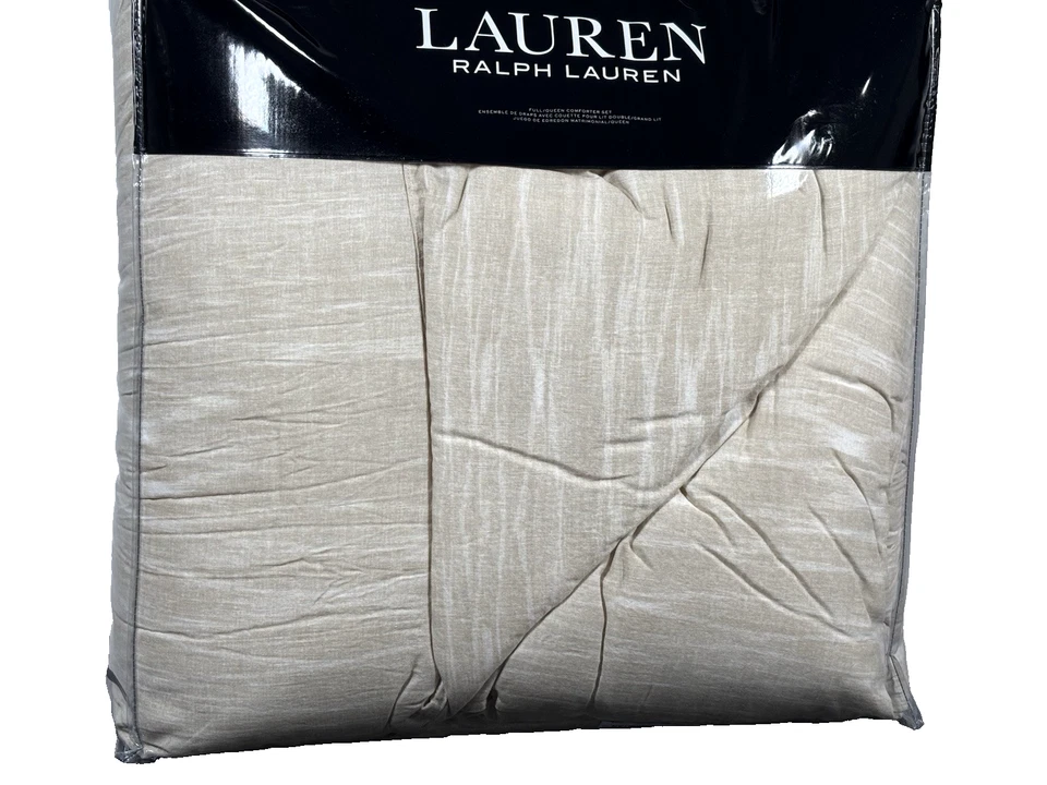 Juego de edredón Ralph Lauren Queen KENT ropa de cama de algodón beige neutro con fundas Foto 4 de 4