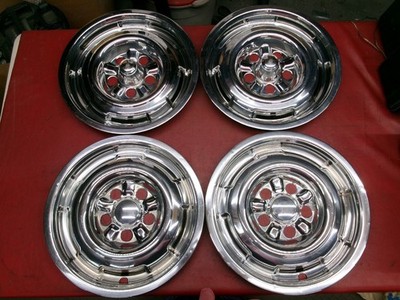 VINTAGE 1964-1966 MERCURY COMET CYCLONE STAINLESS STEEL 14'' HUBCAPS