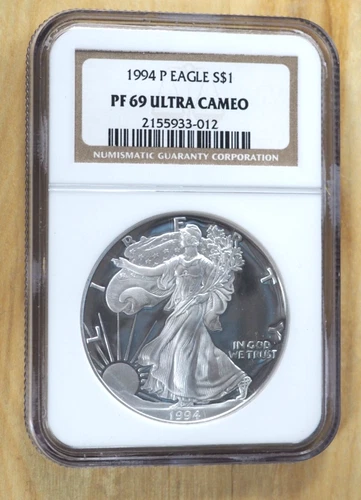 1994 P American Proof Silver Eagle - NGC PF69 Ultra Cameo - FREE SHIPPING! G458