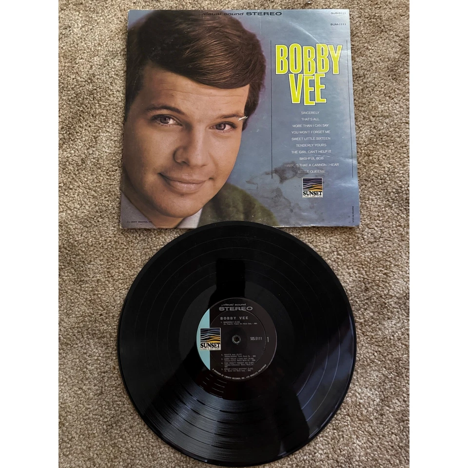 Bobby Vee Vinyl LP – Sunset SUS-5111 – 60s Pop Compilation VG/VG+ - Image 2 of 2