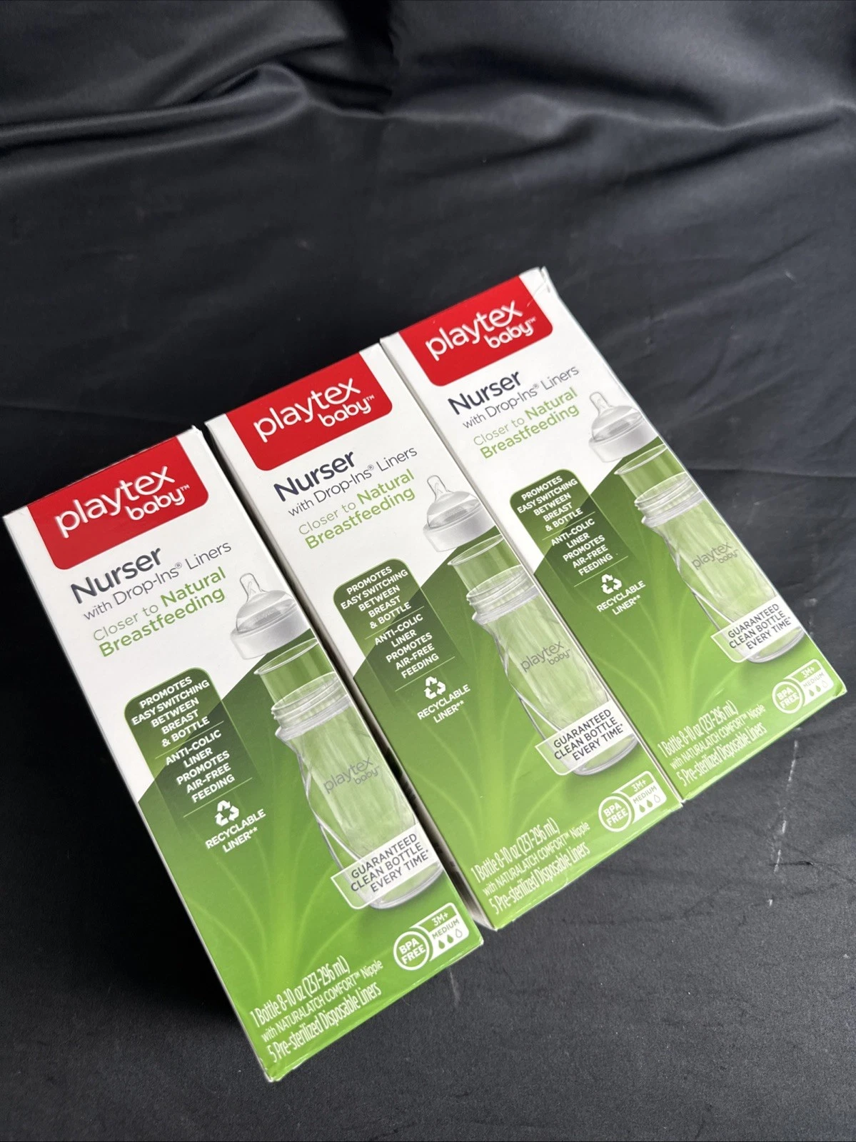3 x Playtex Baby Nurser Drop Ins Liners 8-10 Oz Bottle with 5 Disposable Liners